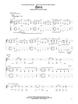 page one of Zero (Guitar Tab)