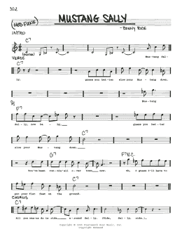 page one of Mustang Sally (Real Book – Melody & Chords)