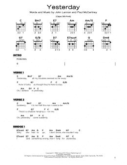 page one of Yesterday (Really Easy Guitar)