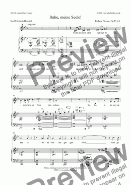 page one of Ruhe, meine Seele! Op.27 no.1