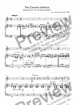 page one of Arban, Jean - Baptiste - The Carnival of Venice (Dokshizer) for trumpet Bb & piano