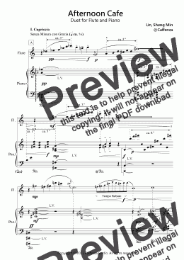 page one of Afternoon Cafe_for Flute and Piano