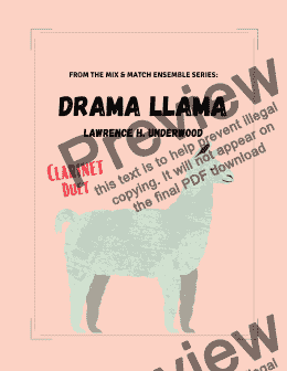 page one of Drama Llama for Clarinet