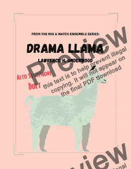 page one of Drama Llama for Alto Saxophone