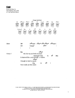 page one of Cold (Guitar Chords/Lyrics)