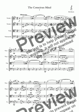 page one of The Conscious Mind - String Quartet