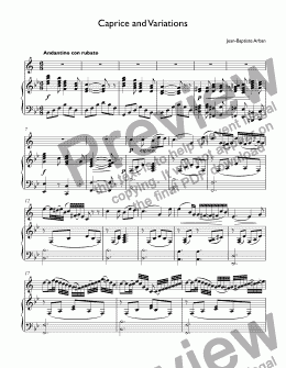 page one of Arban, Jean - Baptiste - Caprice and Variations for trumpet Bb & piano