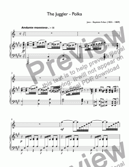 page one of Arban, Jean - Baptiste - The Juggler - Polka for Cornet A & piano