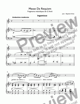 page one of Arban, Jean - Baptiste - Messe De Requiem de G.Verdi  for trumpet Bb & piano