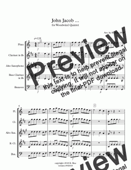 page one of John Jacob ... for Woodwind Quintet