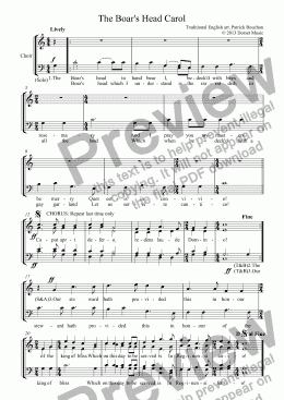 page one of The Boar’s Head Carol (SATB)