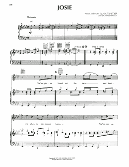 page one of Josie (Piano, Vocal & Guitar Chords (Right-Hand Melody))