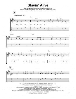 page one of Stayin' Alive (Easy Ukulele Tab)