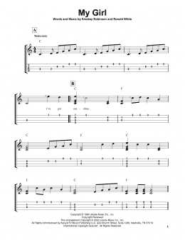 page one of My Girl (Easy Ukulele Tab)