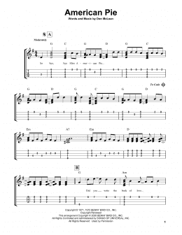 page one of American Pie (Easy Ukulele Tab)