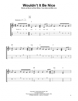 page one of Wouldn't It Be Nice (Easy Ukulele Tab)