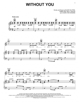 page one of Without You (Piano, Vocal & Guitar Chords (Right-Hand Melody))