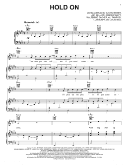 page one of Hold On (Piano, Vocal & Guitar Chords (Right-Hand Melody))