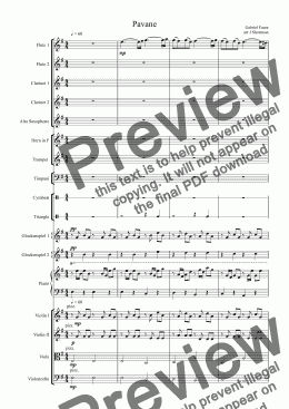 page one of FAURE - Pavane (arranged for training orchestra)