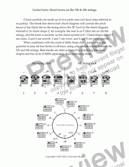 page one of barre chords for guitar