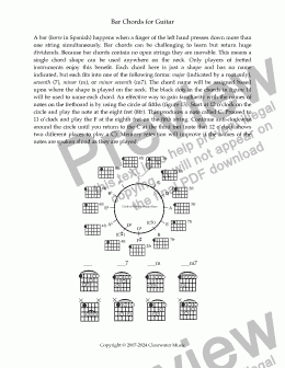 page one of barre chords for guitar