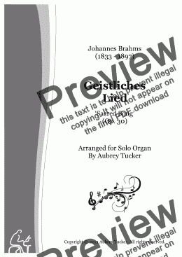 page one of Organ: Geistliches Lied ‘Sacred Song’ (Op. 30) - Johannes Brahms