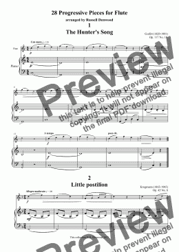 page one of Denwood -  28 Progressive Flute & Piano Pieces (grades 1-6+)