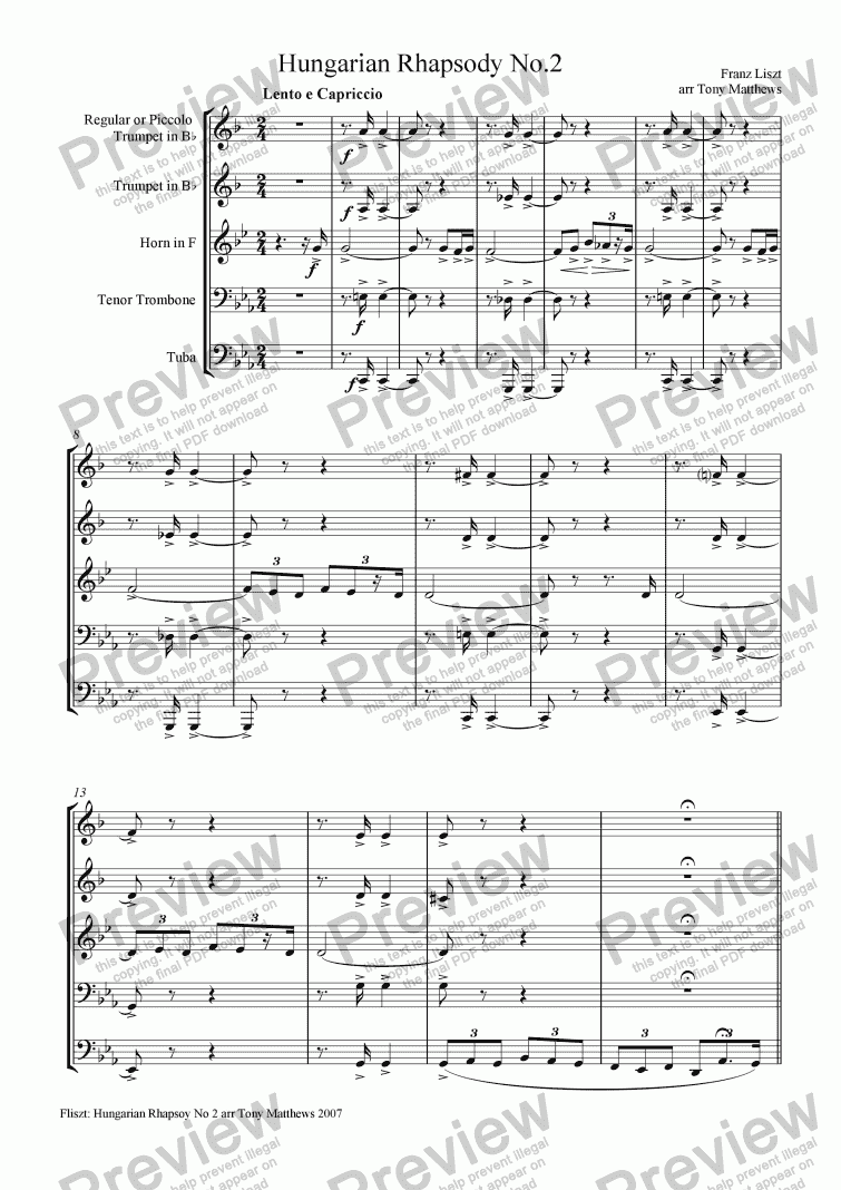 Liszt Hungarian Rhapsody No 2 C Minor F Download Sheet Music Pdf