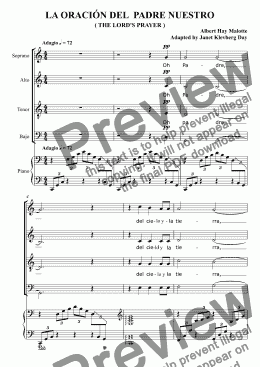 LA ORACIÓN DEL PADRE NUESTRO - Download Sheet Music PDF file