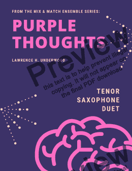 page one of Purple Thoughts for Tenor Saxophone