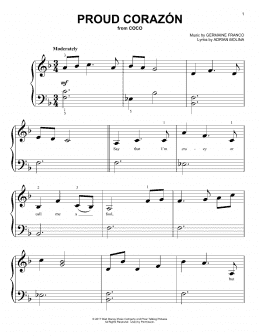 page one of Proud Corazon (from Coco) (Big Note Piano)