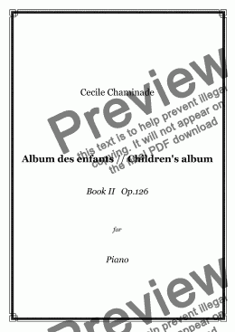 page one of Cecile Chaminade - Album des enfants (Children's album) Book II  Op.126 - piano solo