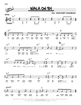 page one of Walk On By (Real Book – Melody & Chords)