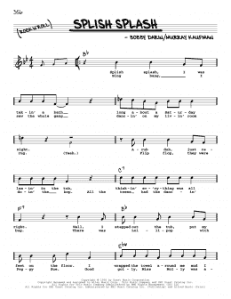 page one of Splish Splash (Real Book – Melody, Lyrics & Chords)