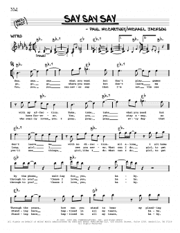 page one of Say Say Say (Real Book – Melody, Lyrics & Chords)