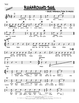 page one of Runaround Sue (Real Book – Melody, Lyrics & Chords)