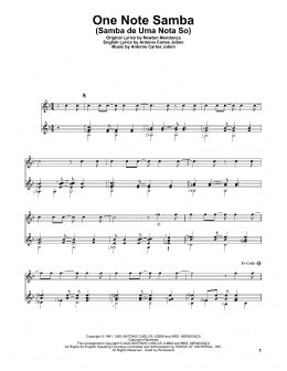 page one of One Note Samba (Samba De Uma Nota So) (Solo Guitar)