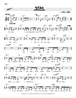 page one of Stay (Real Book – Melody, Lyrics & Chords)