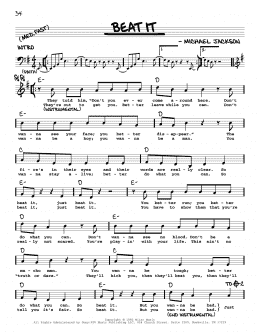 page one of Beat It (Real Book – Melody, Lyrics & Chords)