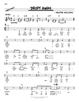 page one of Drift Away (feat. Dobie Gray) (Real Book – Melody, Lyrics & Chords)