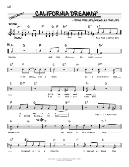 page one of California Dreamin' (Real Book – Melody, Lyrics & Chords)