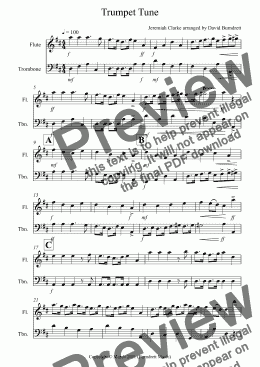 page one of Trumpet Tune for Flute and Trombone