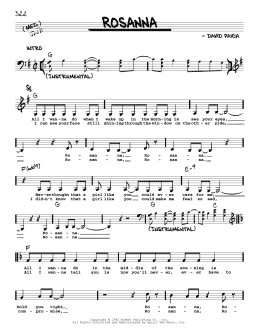 page one of Rosanna (Real Book – Melody, Lyrics & Chords)