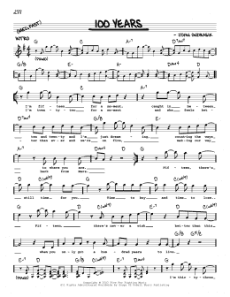 page one of 100 Years (Real Book – Melody, Lyrics & Chords)