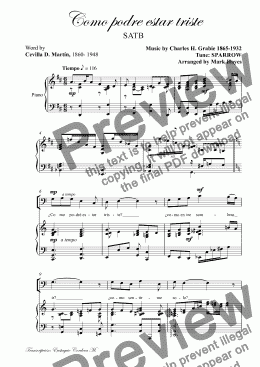 page one of Como podre estar triste Satb Mark Hayes - Partitura completa