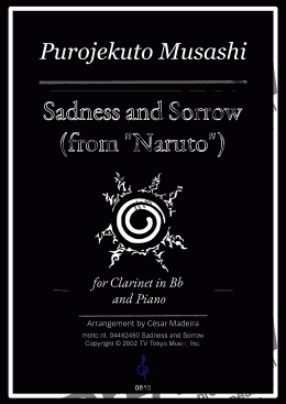 page one of Sadness and Sorrow from "Naruto" for Clarinet in Bb and Piano