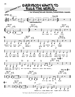 Everybody Wants to Rule the World - Tears for Fears - Drum Sheet Music