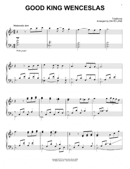 page one of Good King Wenceslas (Piano Solo)