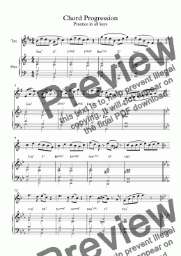 page one of Chord Progression - Trumpet