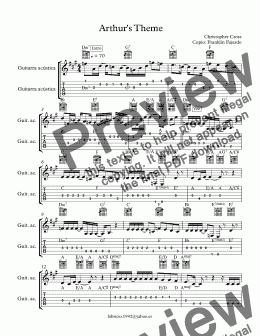 page one of Arthur's Theme